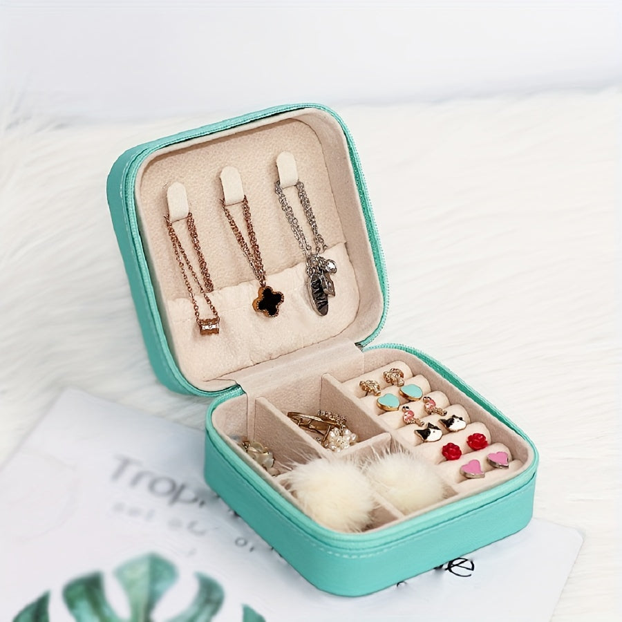 Compact Jewelry Organizer for Travel and Home Storage in White Black Pink