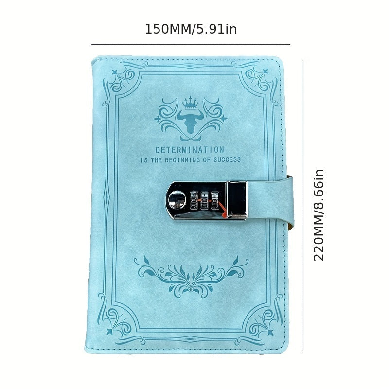 A5 Retro Parol yozuv kitobi, qulflangan, vintage fantastika uslubi