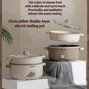 Электрический горячий горшок с двойным слоем 24 см для домашнего использования и вечеринок