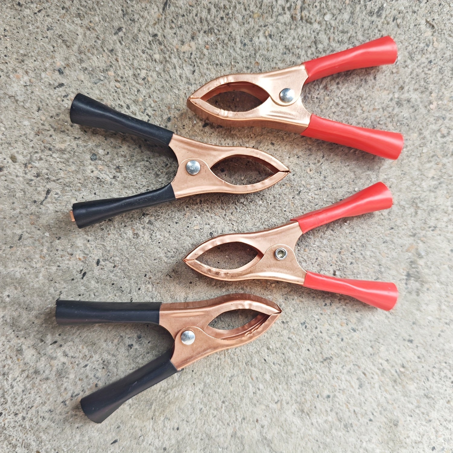 10 piezas de clips de batería de coche con recubrimiento de cobre en rojo y negro, cables, pinza de carga, herramienta