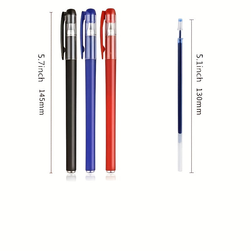 26-Piece Gel Pen Set with Black Blue Red Ink 0.5mm Tips for School Office