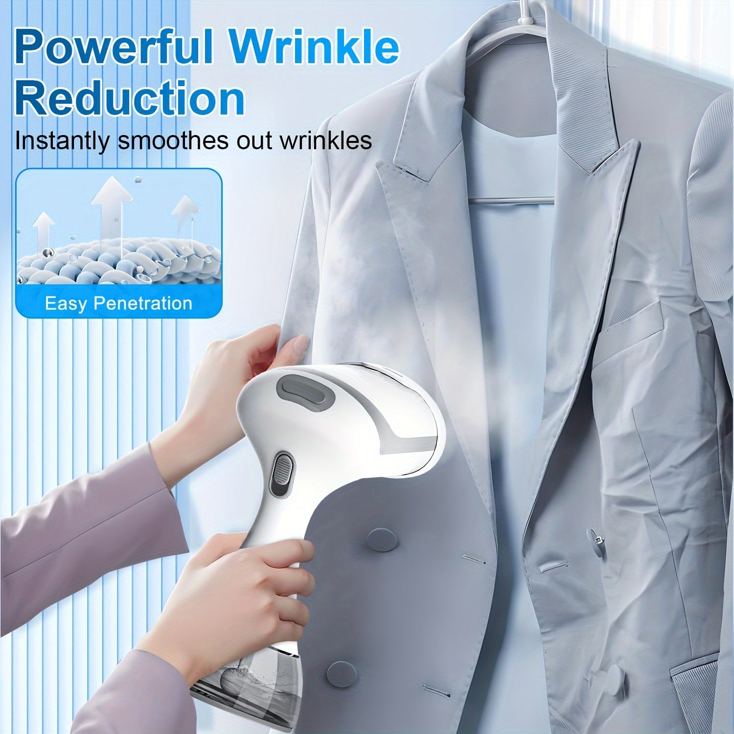 1500W Handheld Garment Steamer with Quick Heat Up and Brush Attachment