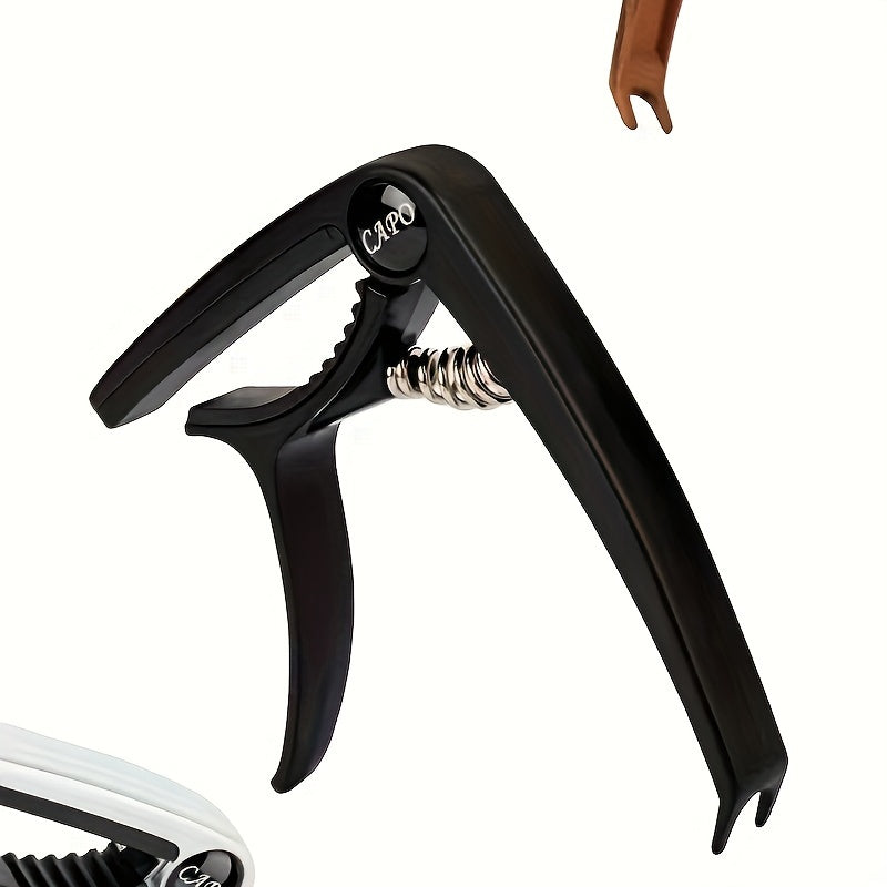 Multi-Function Zinc Alloy Guitar Capo with Black Tuner Clip for Guitars and Ukuleles