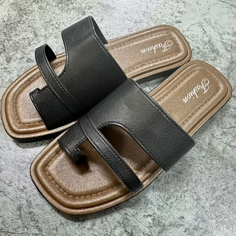 Women's Slip-On Sandals Open-Toe TPU PU Cushioned White Brown