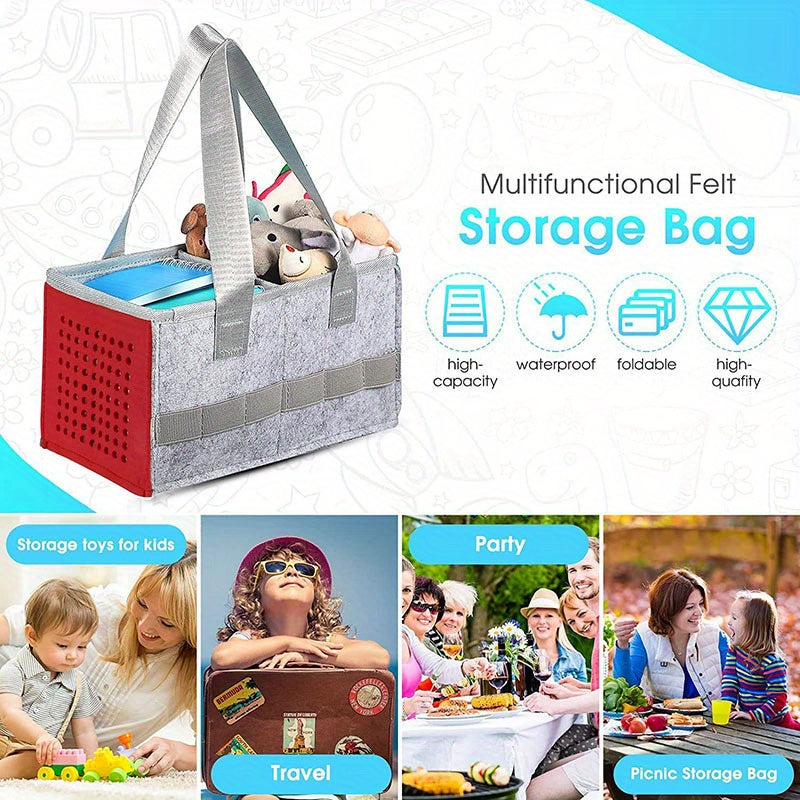 Pre-School Toy Storage Organizer for Statuettes and Music Player with Accessory Bags