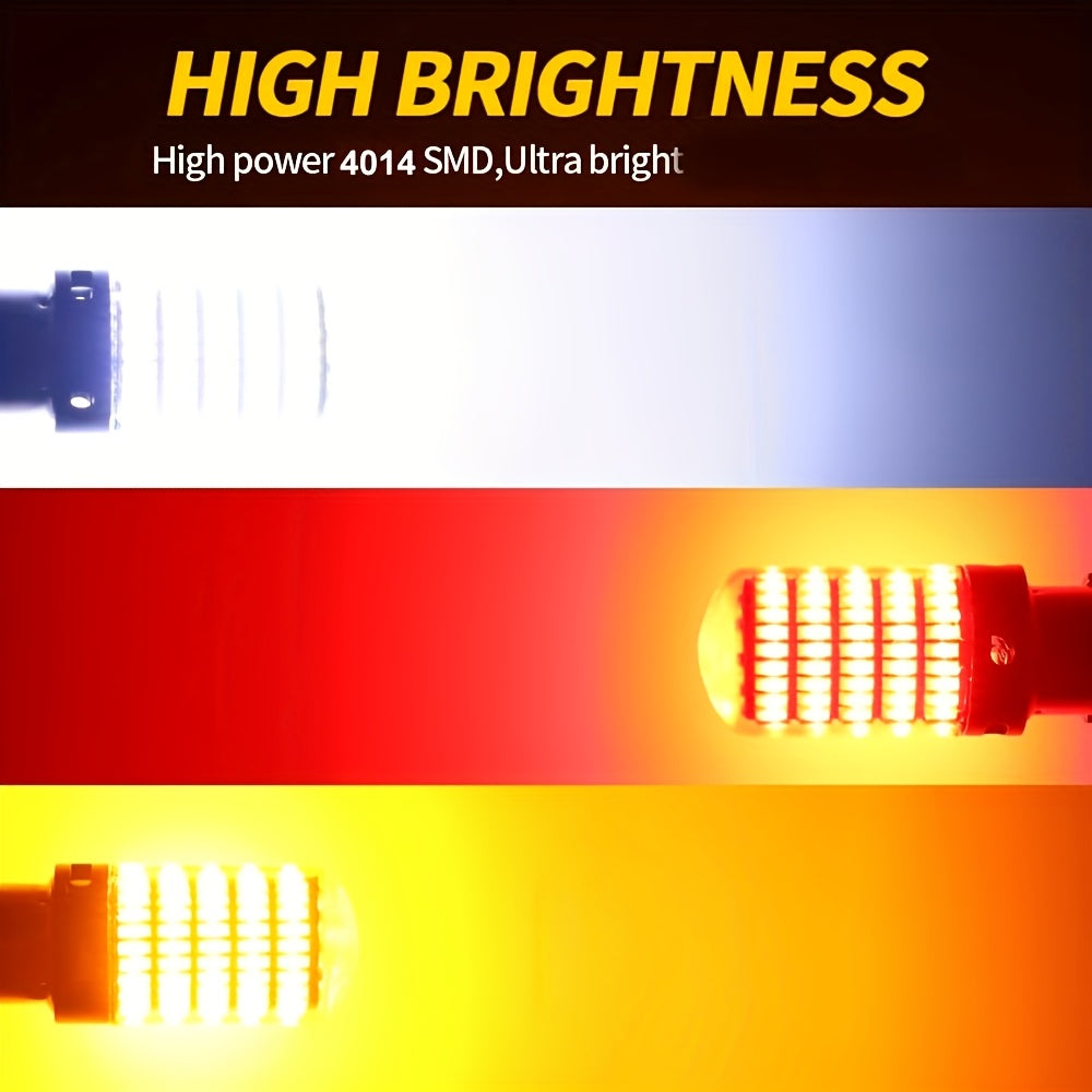 2 Pack LED 1156 1157 P21W Car Brake Reverse Tail Signal Lights White Red Yellow