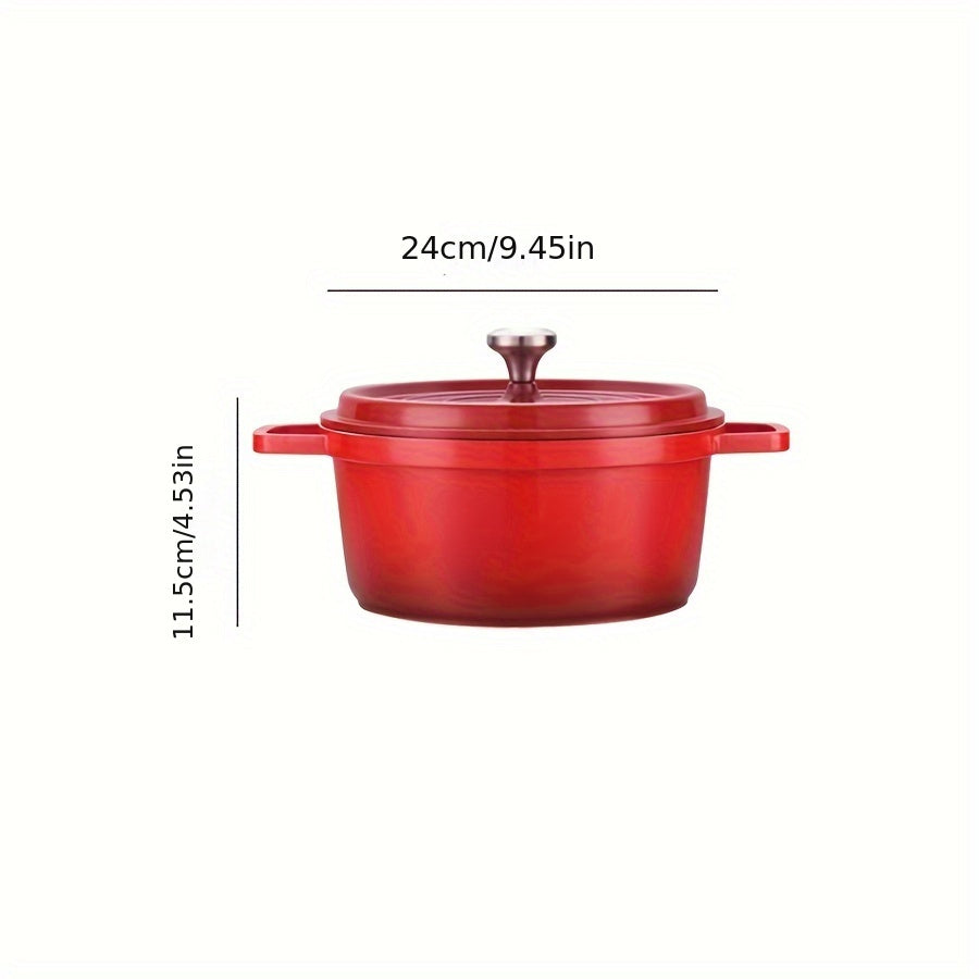 Enamel Non-Stick Cookware Pot with Lid 93oz 160oz Multi-Purpose Oven Induction