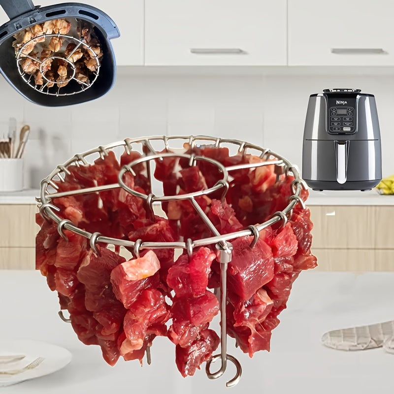 Stainless Steel Grill Rack with Skewer Holder and 23 Skewers for Air Fryers