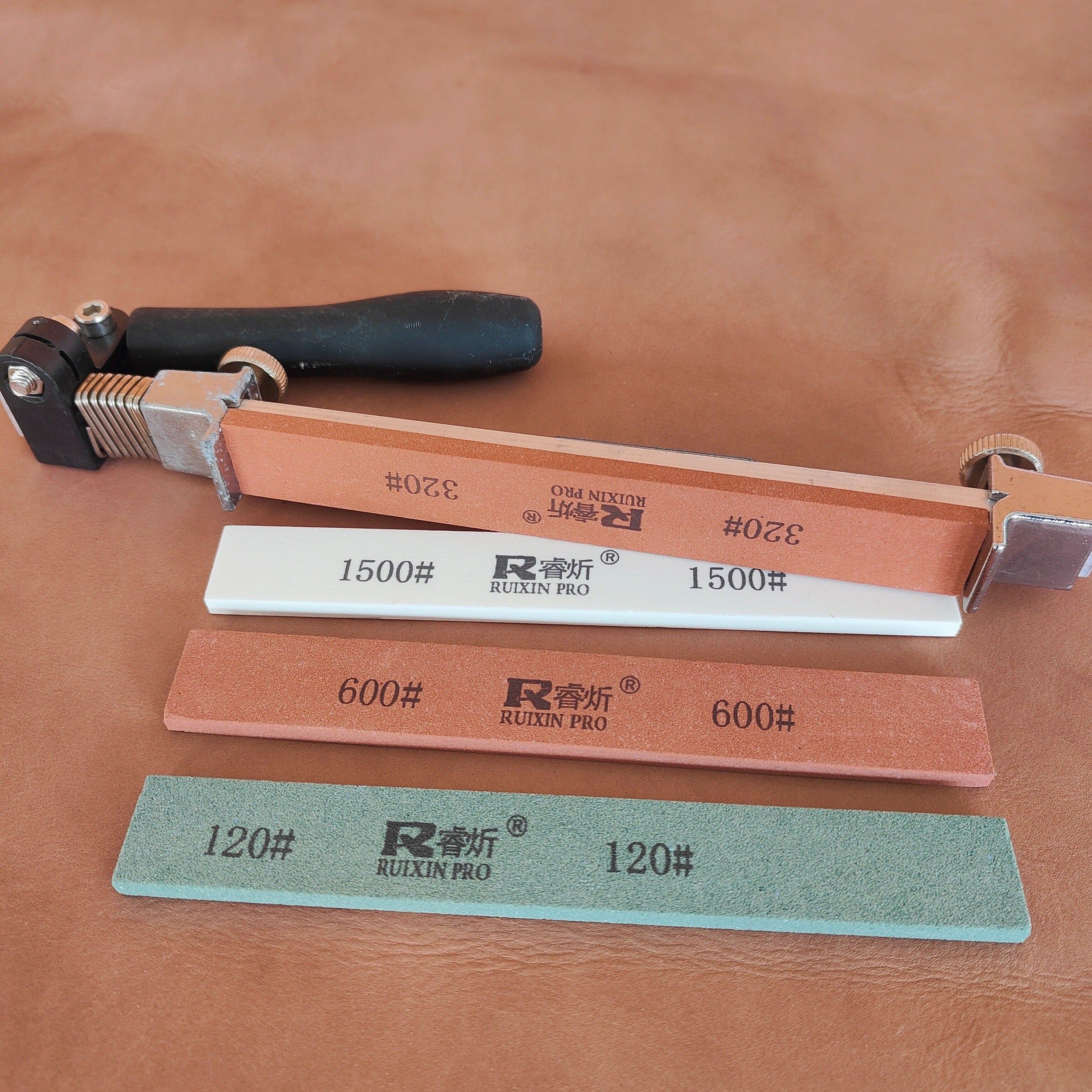 Knife Sharpening Stone Set 4 Pieces 150x20x5mm Grits for Kitchen and Restaurant