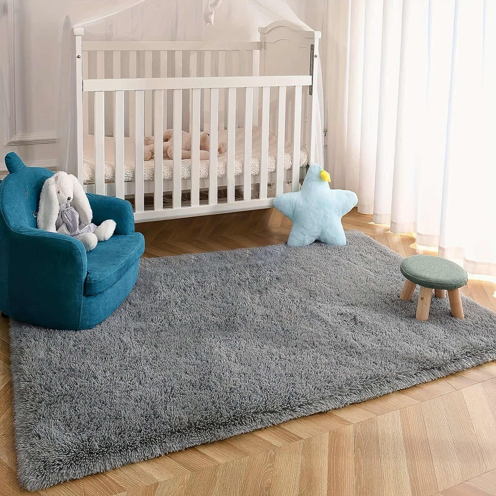 Роскошный мягкий плюшевый коврик с длинным ворсом для гостиной, пушистый ковёр для спальни, акцентный коврик для домашнего декора, не скользит и стирается в машине, идеально подходит для гостиной, спальни, игровой комнаты или декора общежития.