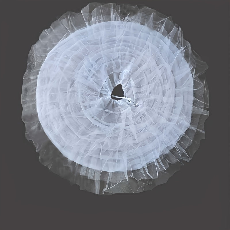 Women's White Crinoline Petticoat with 6 Hoops Floor-Length for Wedding Prom