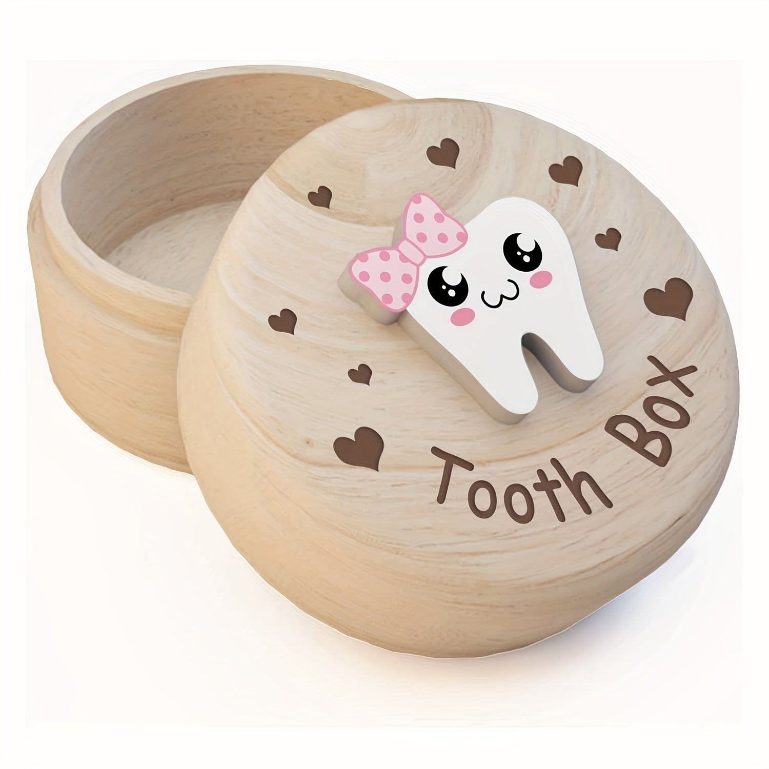 Wooden Keepsake Box for Teeth and Birth Souvenirs - Child Gift Storage Container
