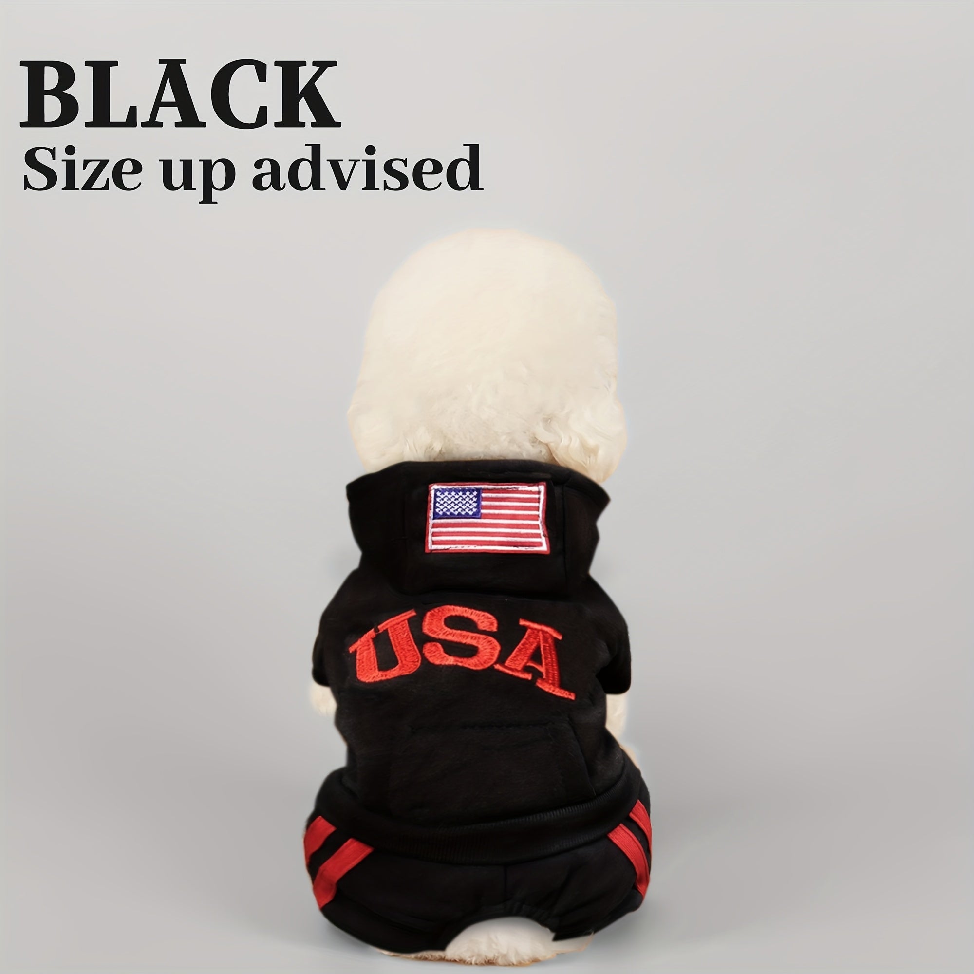 Winter Dog Hoodie with Pockets and Embroidery for Small to Medium Dogs