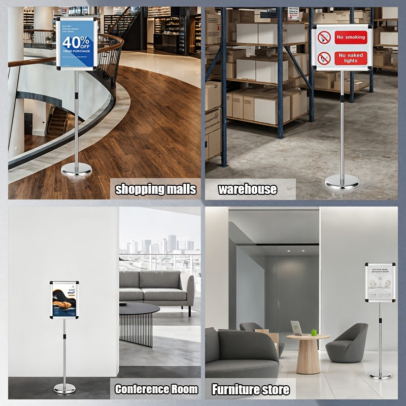 Стенд для металлических табличек A4, регулируемый, вращающийся, напольный, для внутреннего и наружного использования