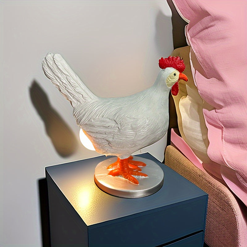 Chicken Butt Lamp Resin Desktop Ornament LED Light Cute Rooster Home Decor Gift