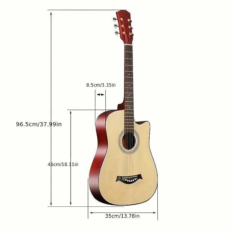 Acoustic Guitar Starter Kit with Basswood Guitar Accessories and Teaching Materials