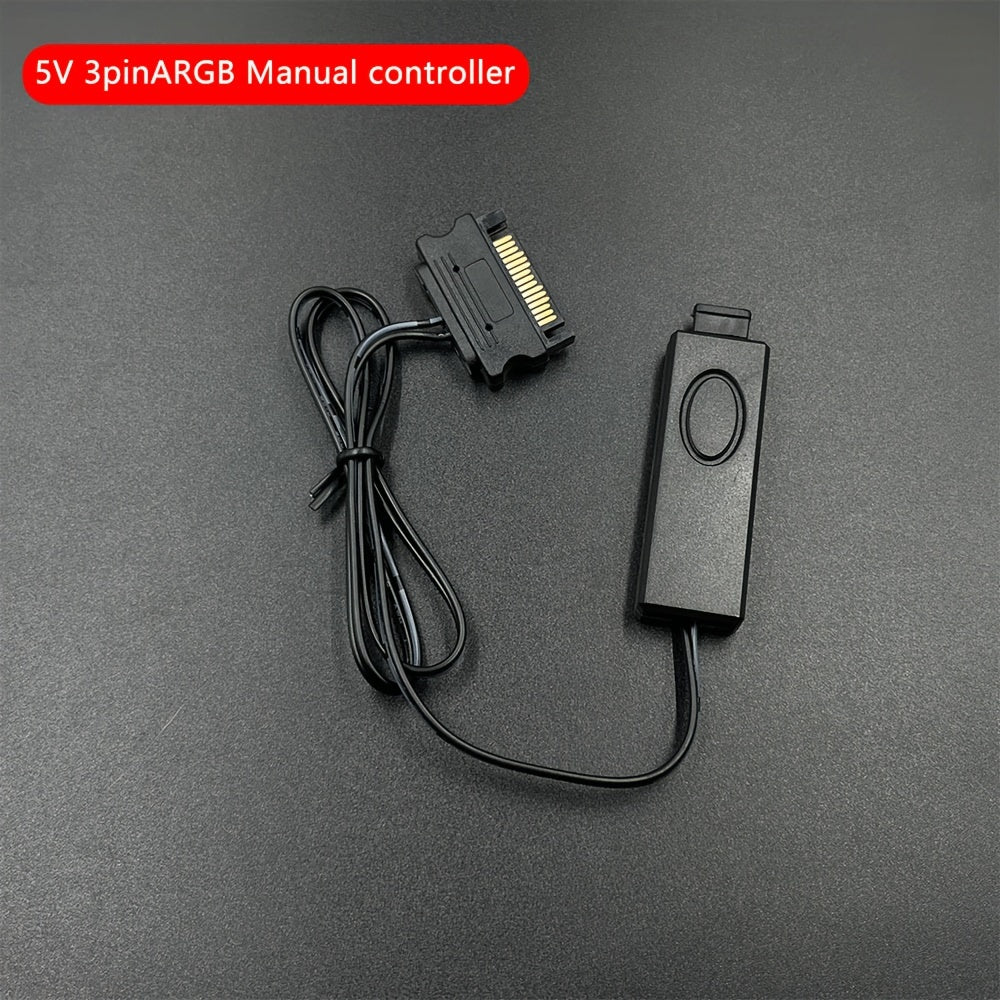 Black ARGB Remote Control for Fan LED Lights Multicolor Mode USB Powered