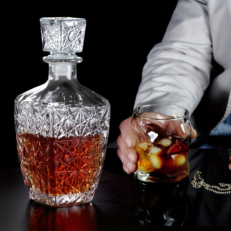 Glass Decanter 800ML for Whiskey Cocktails and Liqueurs Bar Restaurant Party