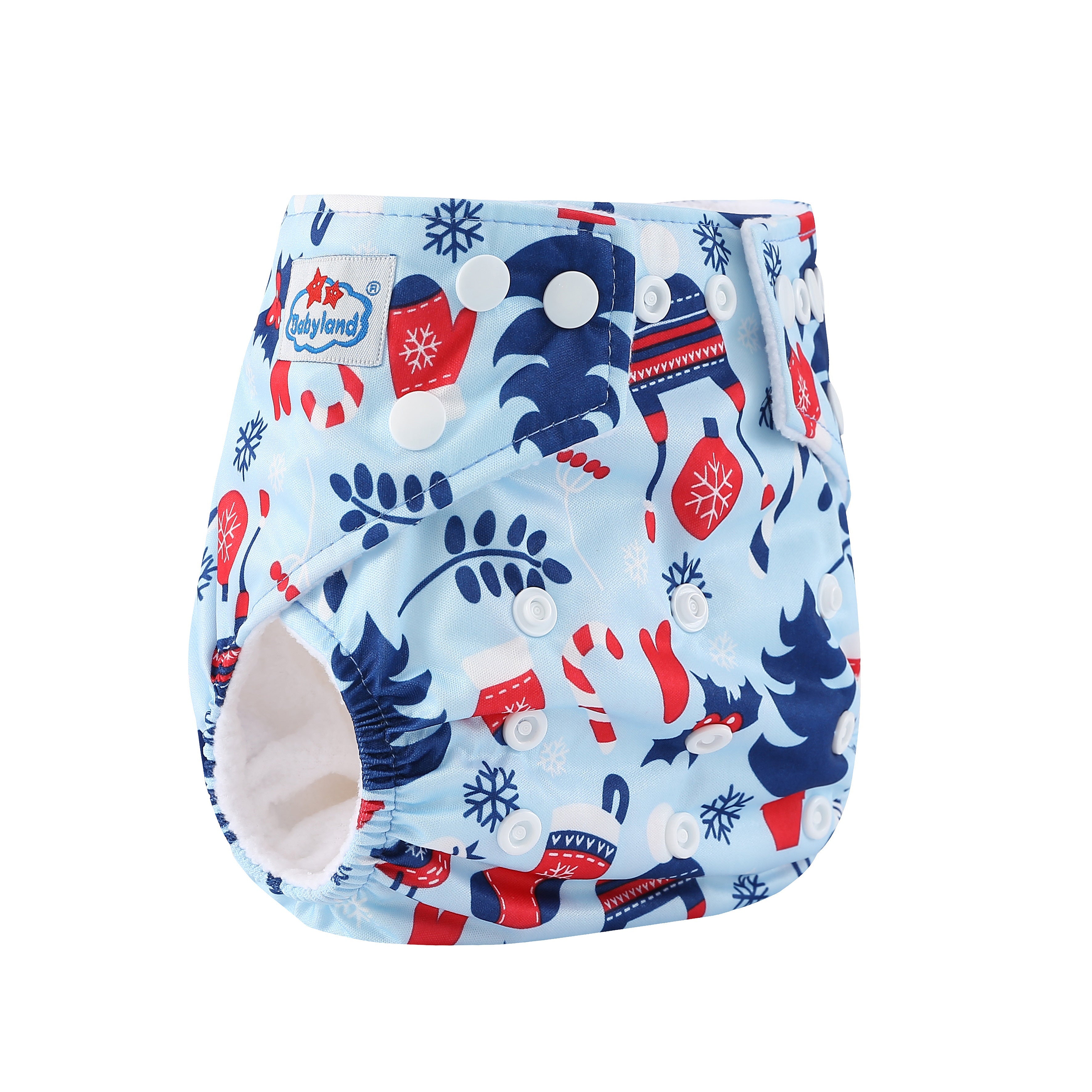 Reusable Cloth Diapers for Babies Waterproof Highly Absorbent Adjustable Fit 2.27-14.97kg Pocket Style Light Blue Dark Brown Purple