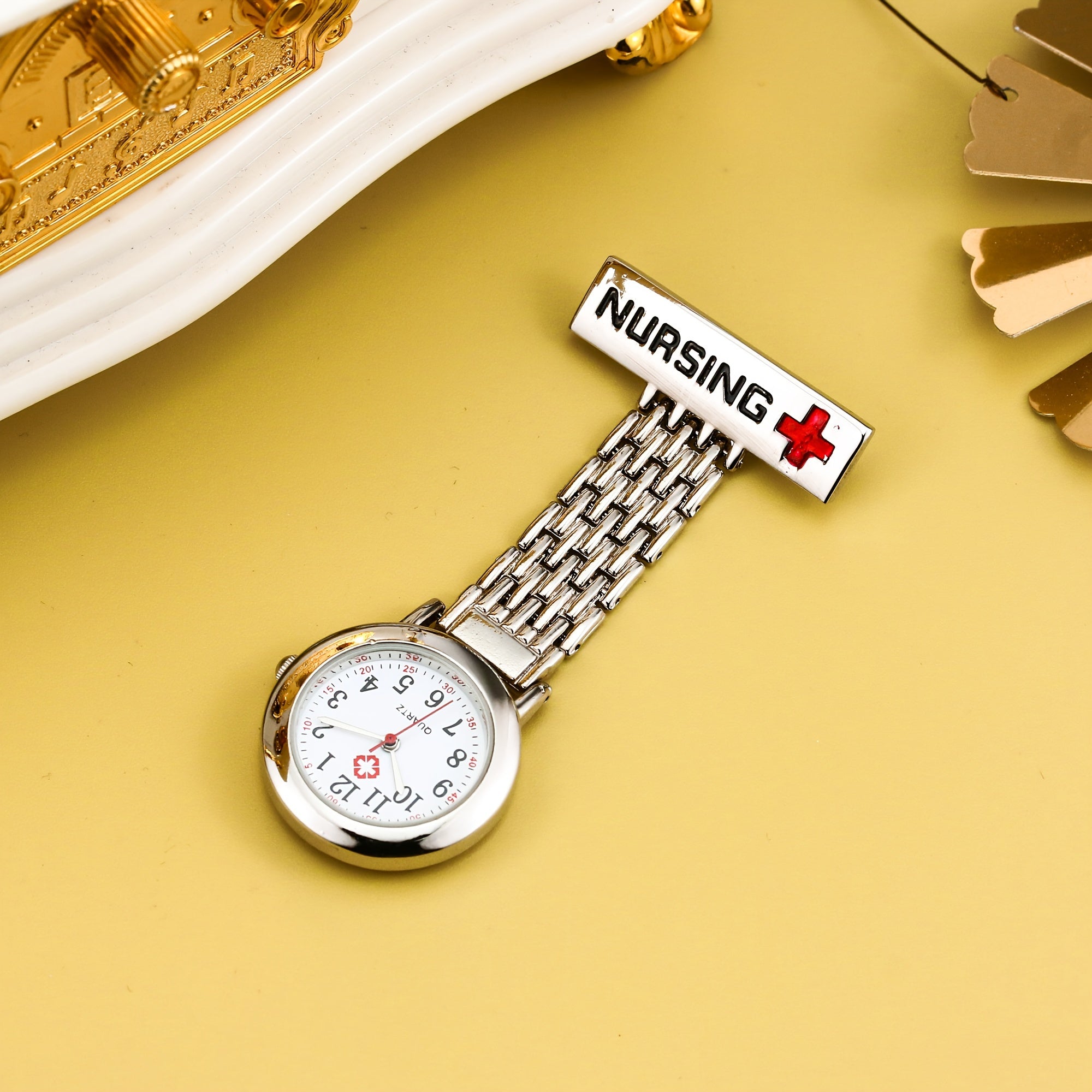 Nurse Quartz Watch Brooch Pin for Medical Professionals Fob or Pocket Watch