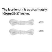 Unisex Elastic No-Tie Shoe Laces with Metal Locks, Washable, Secure Fit