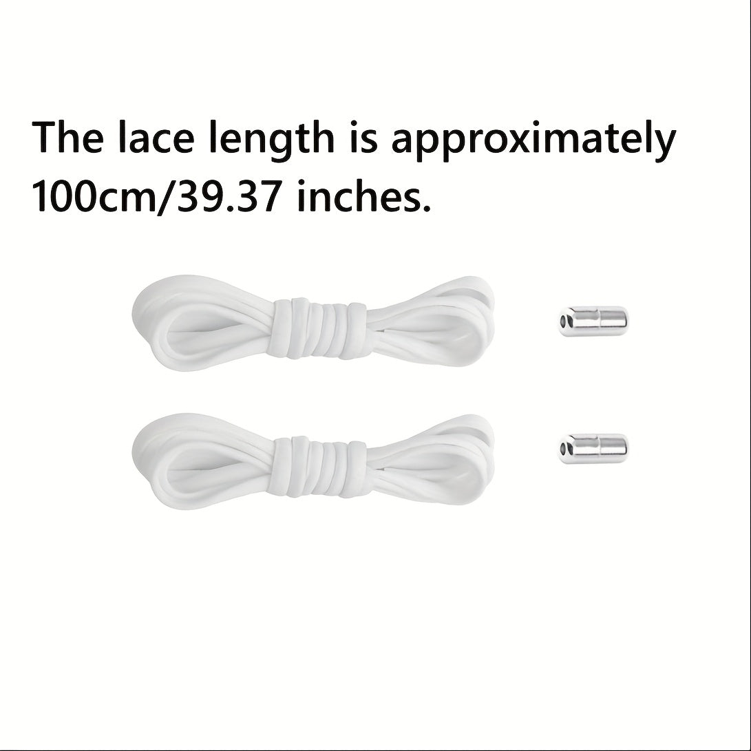 Unisex Elastic No-Tie Shoe Laces with Metal Locks, Washable, Secure Fit