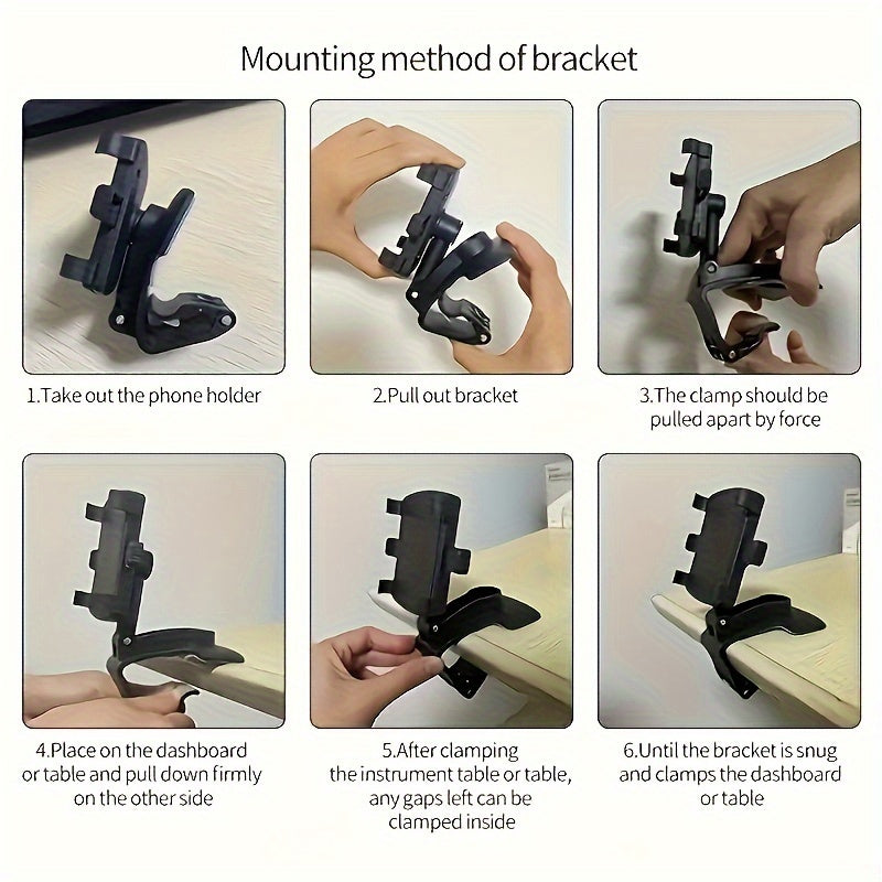 Universal Adjustable Car Dashboard Mount ABS Waterproof Phone Holder with Rotatable Support