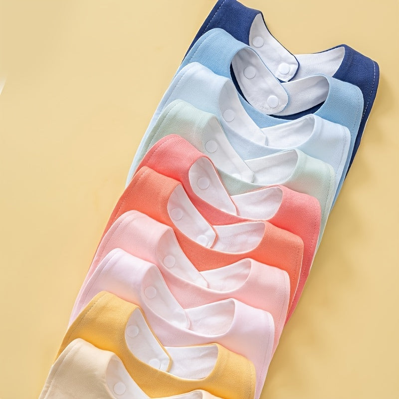 Baby Bibs Soft U-Shaped Adjustable Waterproof Cotton Drooling Bibs for Feeding