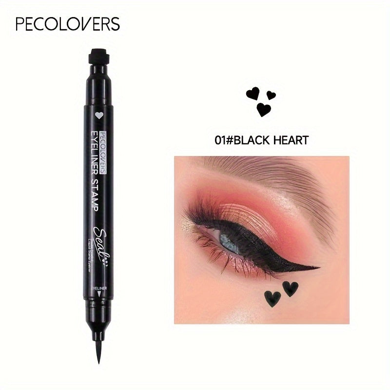 Women Black Liquid Eyeliner Pen Double-Ended Waterproof Long-Lasting