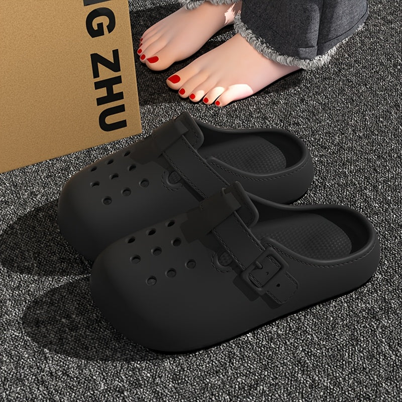 Ladies Beach Shoes Solid Color Casual Closed Toe Flat EVA Shoes