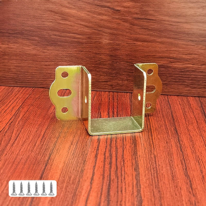 Set of 4 Steel Bed Frame Hinges, Galvanized Metal Corner Brackets, Easy Install