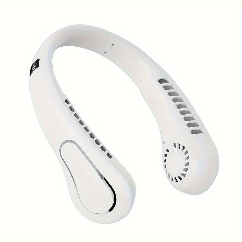 Women's USB Rechargeable Neck Fan with Adjustable Speeds Quiet Fast Cooling