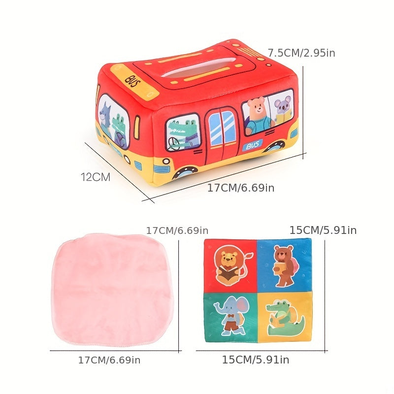 Juguetes sensoriales para bebés y niños pequeños, caja de pañuelos lavable y reutilizable, regalo de aprendizaje temprano