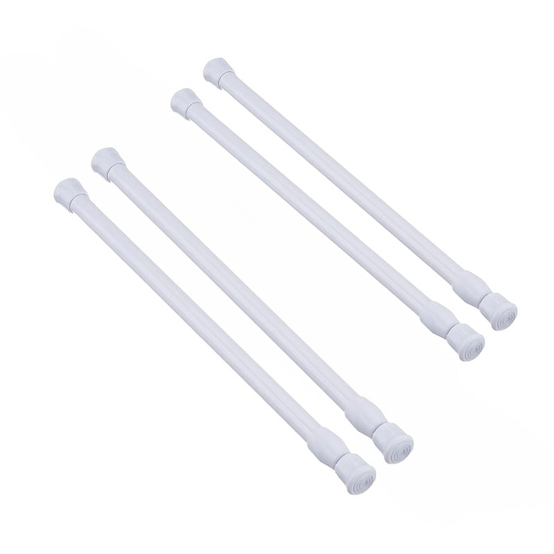 Adjustable White Refrigerator Cabinet Tension Rods Non-Slip Extension
