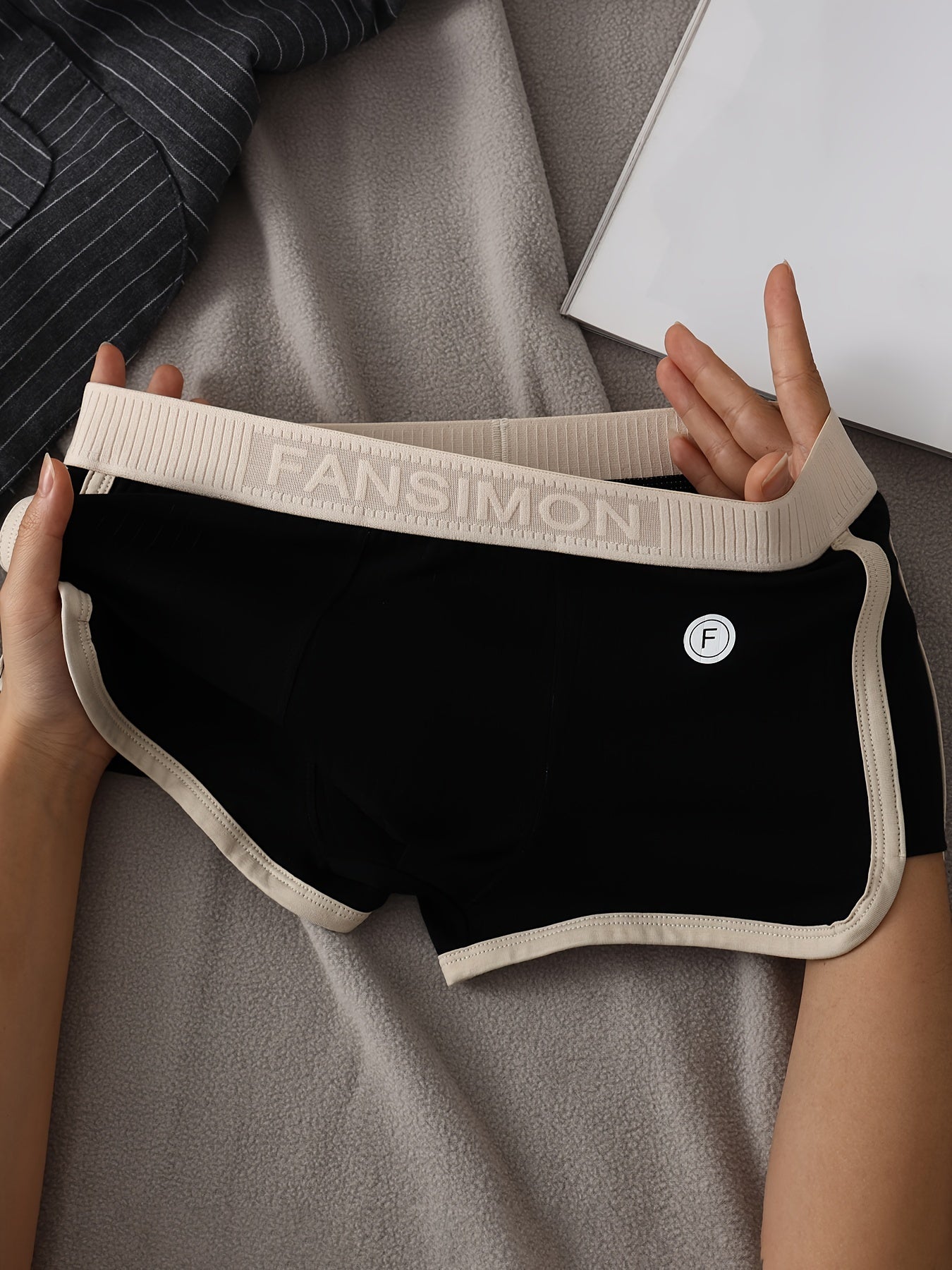 Мужские хлопковые боксеры-слипы 3 шт. Средний эластан, однотонные, повседневная одежда