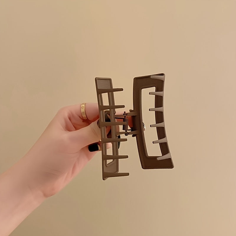 Set of 4 Extra Large Black Hair Claw Clips with Twist Detail for Women