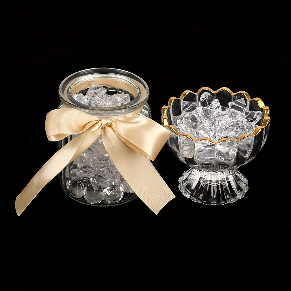 To'y bezaklari uchun 0.8 dyuymli 150 dona shaffof akril olmos kristallari