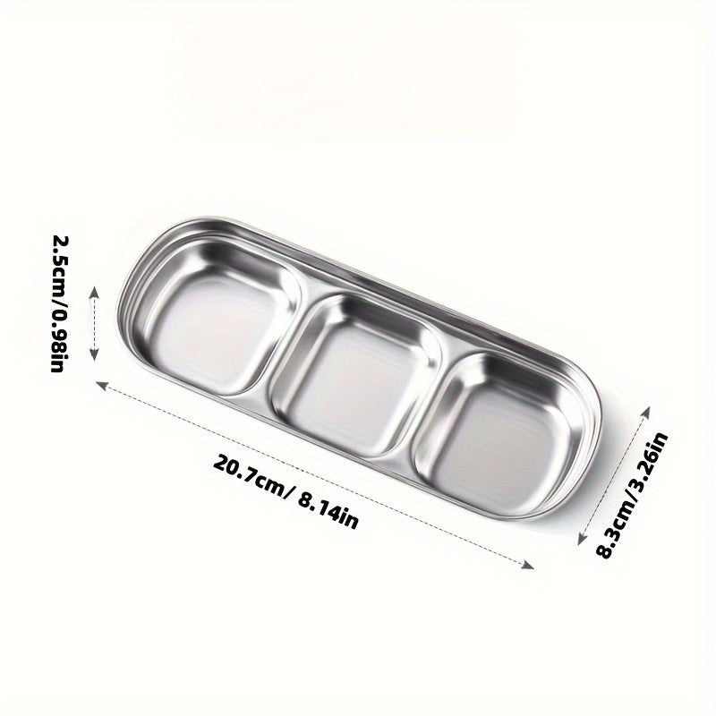 Stainless Steel Sauce Plate 1pc Square for Barbecue Restaurant Baking