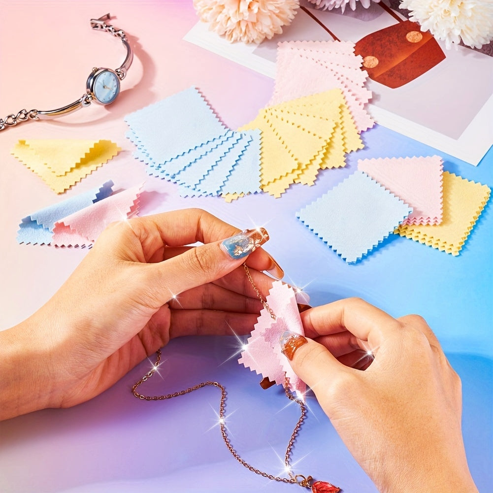 30 ta mikrotoʻlqinli zargarlik buyumlarini tozalash uchun toʻp uchun ikki tomonlama velur padlar bilan toʻplam