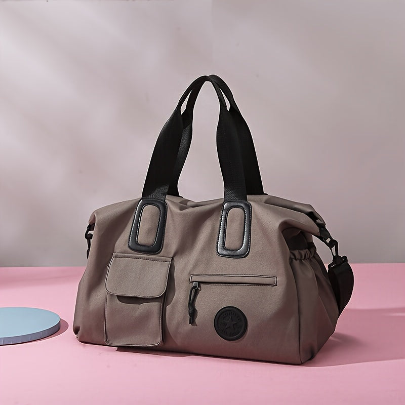 Large Capacity Duffel Bag Oxford Fabric Casual Travel Gym Yoga White Black