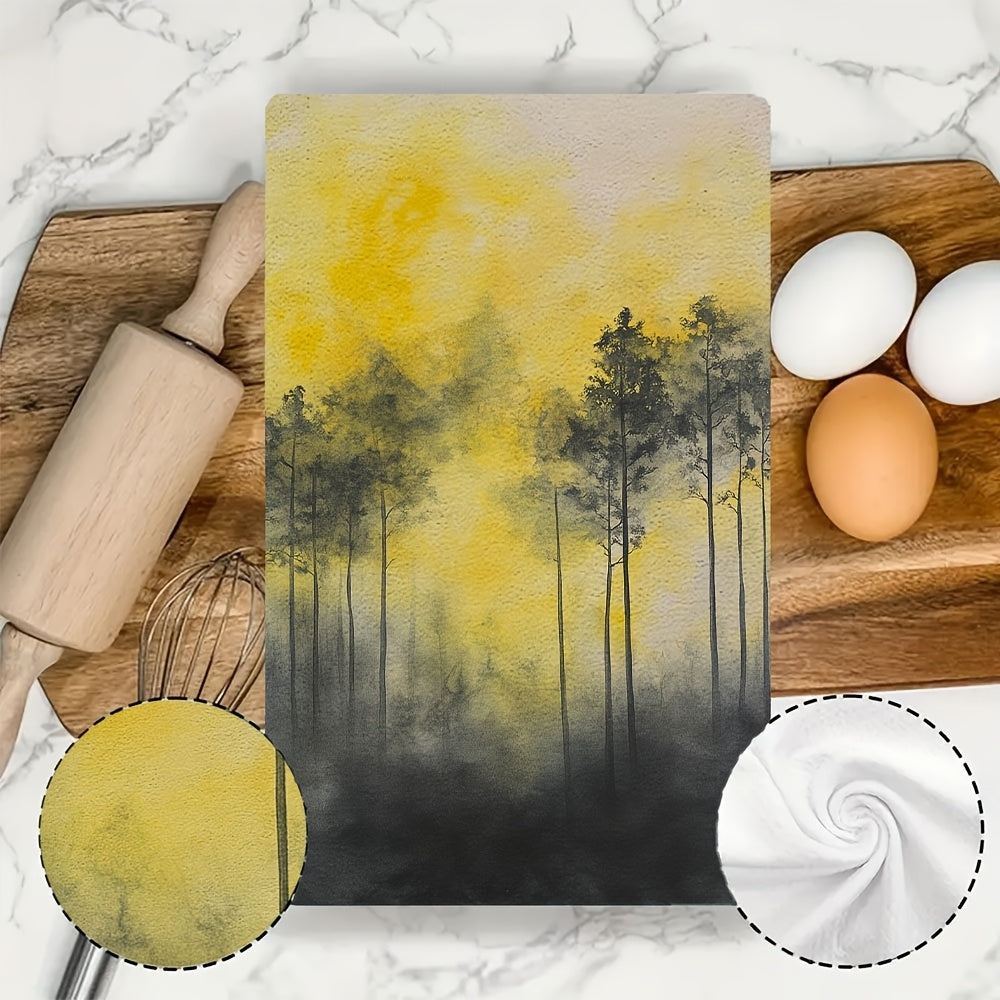 Coastal Style Kitchen Towels 40x60cm Super Absorbent Polyester Dish Hand Towels