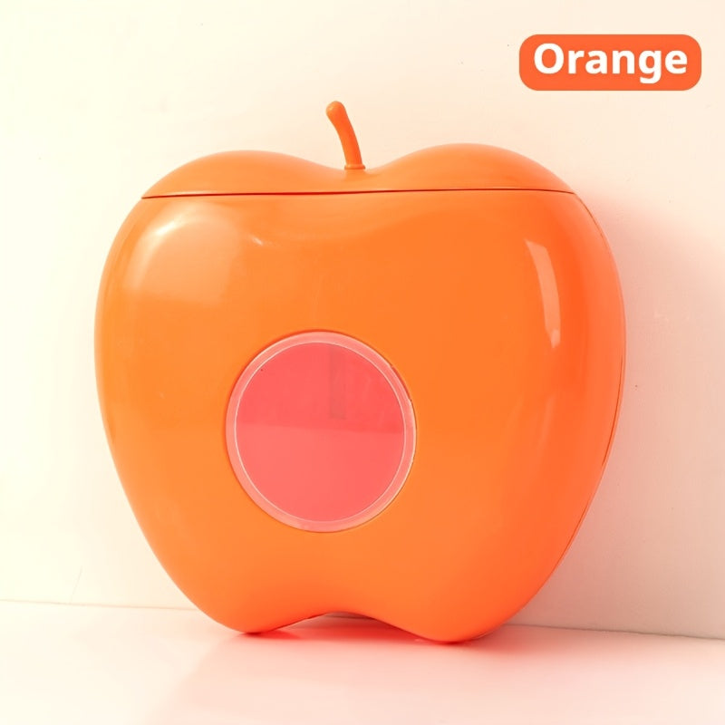 Olma shaklidagi devorga o'rnatiladigan plastik paket tarqatuvchi, katta sig'imga ega - oshxona va hammomda elastik yangi saqlash o'ralarini saqlash uchun mukammal. Oson kirish uchun shaffof derazali joyni tejovchi dizayn.