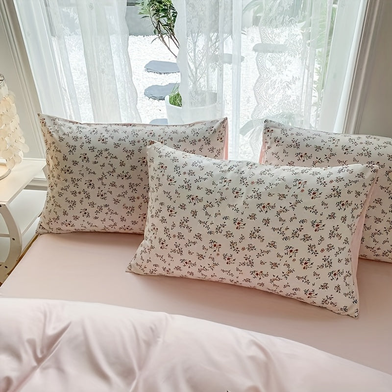 Printed Pastoral Pillowcases Set with Deep Pockets for Bedroom and Guest Use