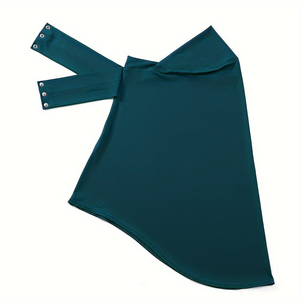 Women's Quick Dry Sports Hijab with Tie Band and Button Closure for Fitness Outdoor Activities