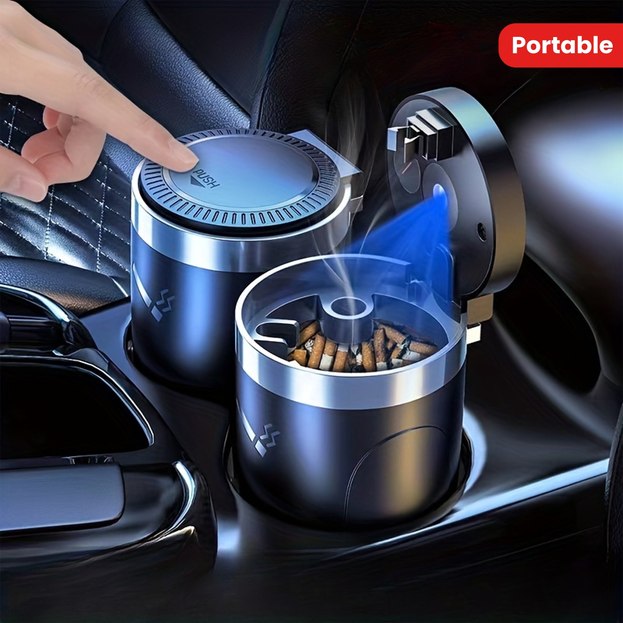 Car Cigarette Ashtray Cup With LED Light Portable Detachable Vehicle Interior Parts