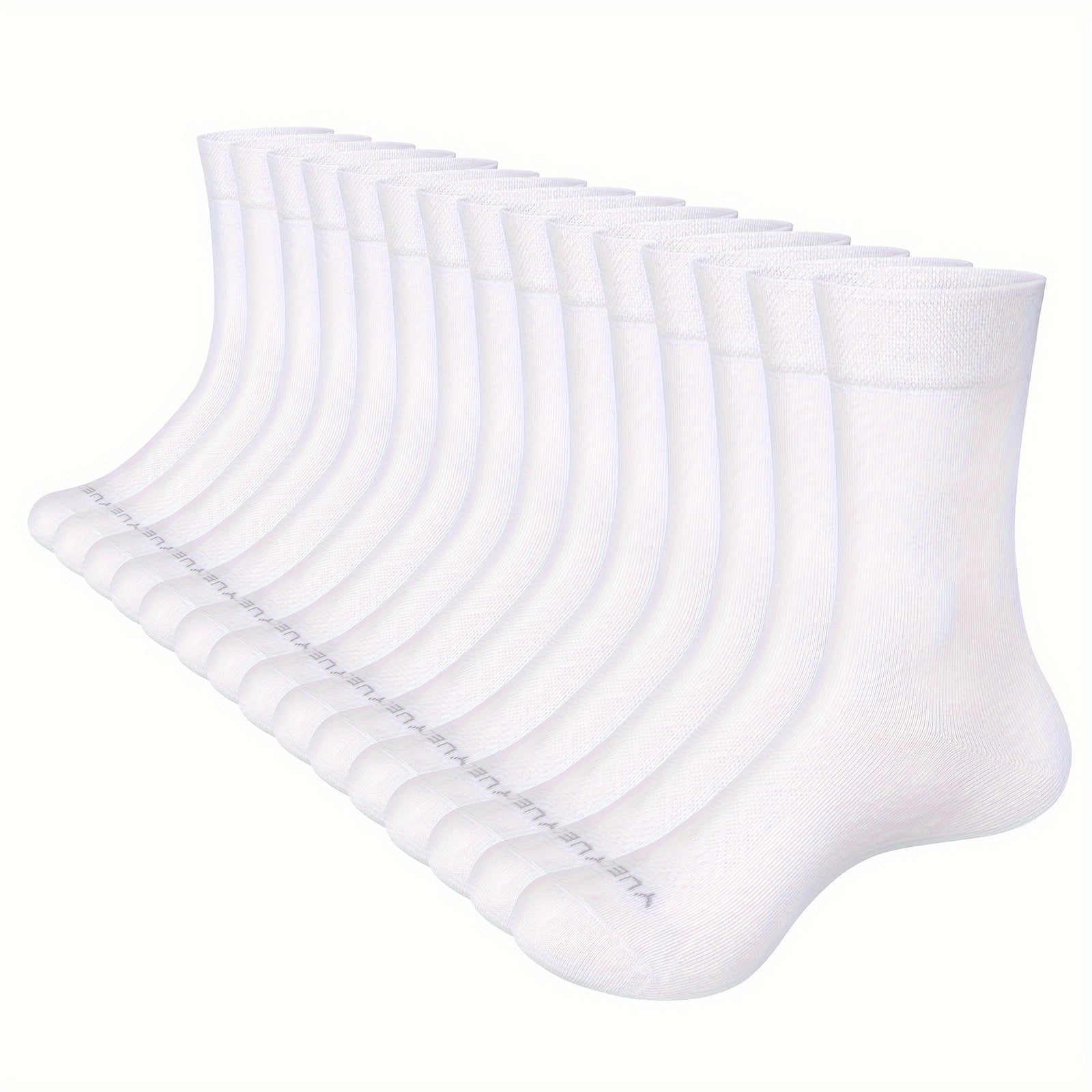 Men's Business Socks 15 Pairs Cotton Blend Solid Color Breathable Dress Socks