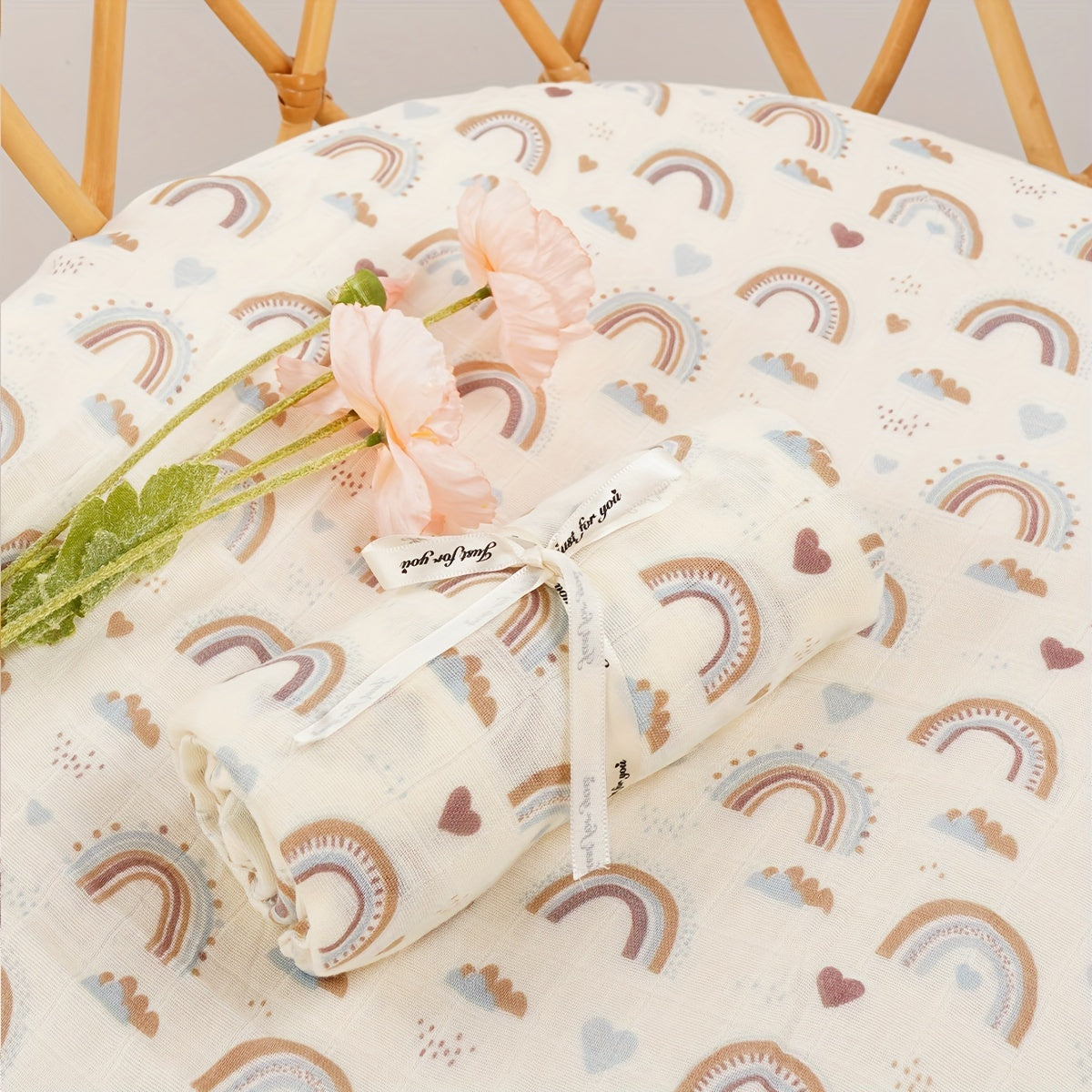 Conjunto de regalo para bebé de 4 piezas: mantas de muselina para envolver y toallas de baño 120x110cm