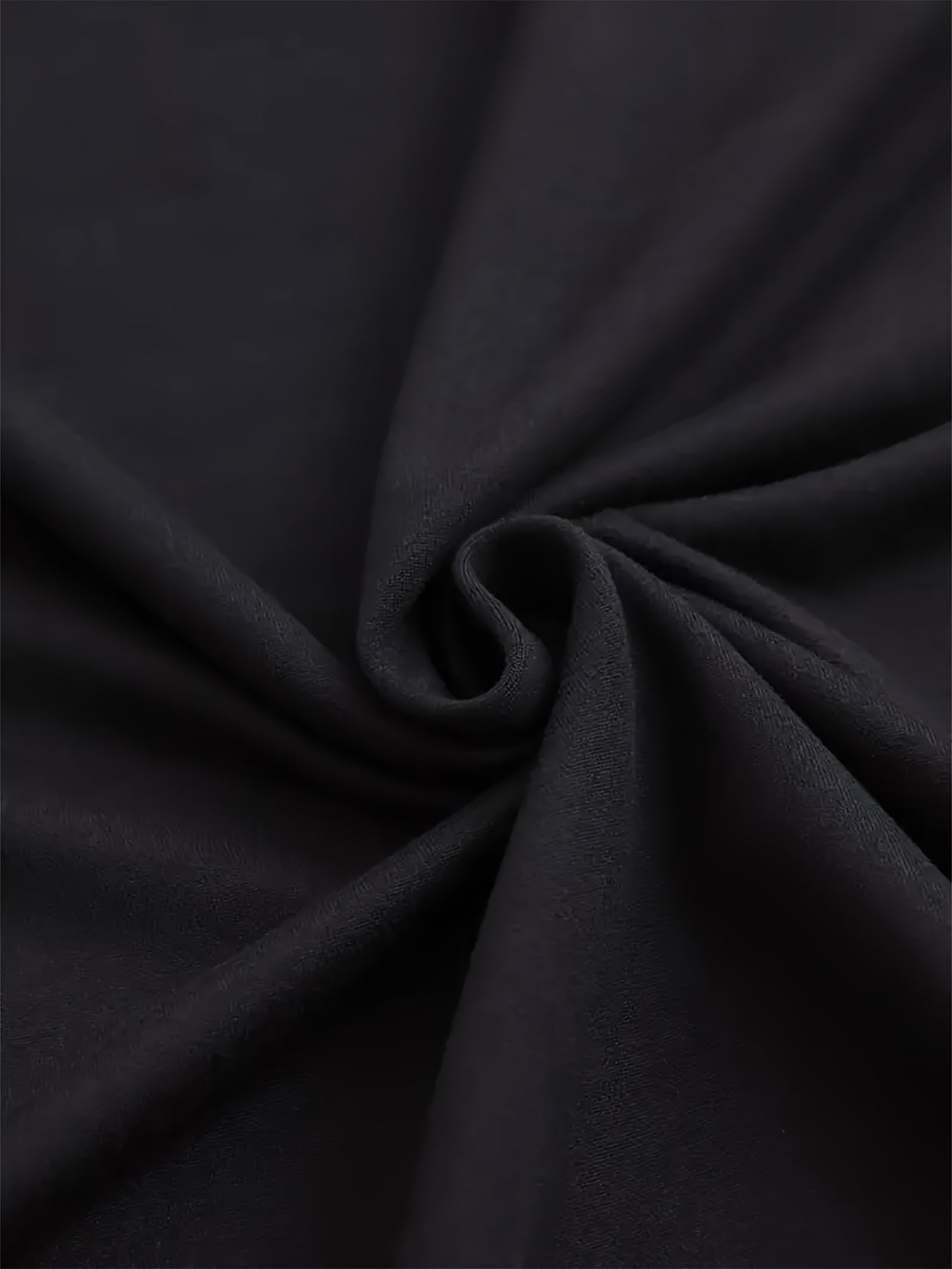 Plus o'lchamli ayollar uchun keng ko'ylakli uzun qo'lli T-shirt qora kundalik ko'ylak