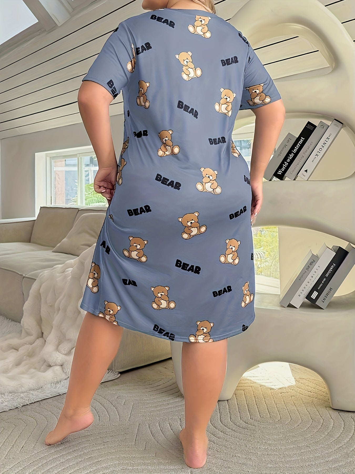 Plus Size Women's All-Season Sleep Dress Soft Breathable Lounge Wear