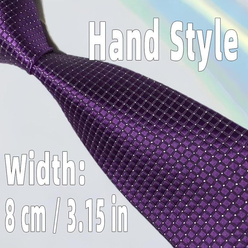 Men's Green Red Black Plaid Tie Formal Business 8cm Wide